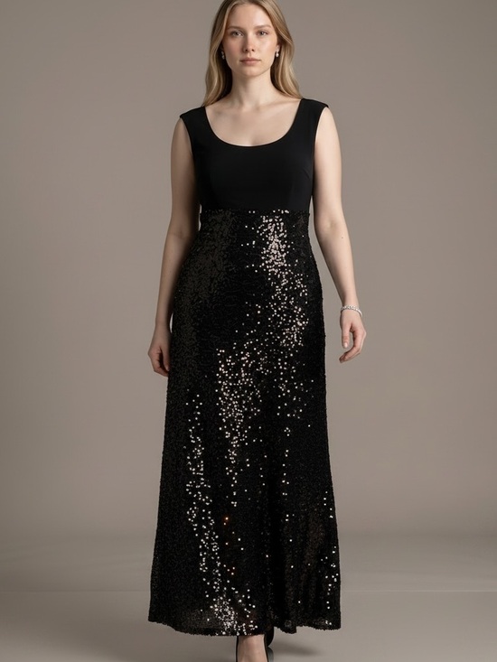 Calvin Klein Dresses & Skirts - Calvin Klein Black Sequin Maxi Skirt Evening Dress